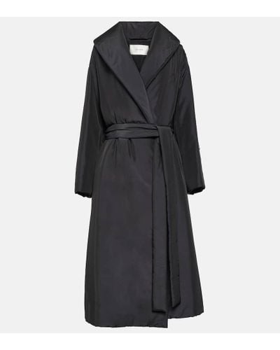 The Row Francine Silk-blend Coat - Black
