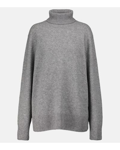 The Row Stepny Wool And Cashmere Turtleneck Sweater - Gray