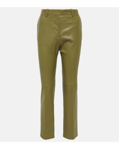 JOSEPH Pantaloni regular Coleman in pelle - Verde