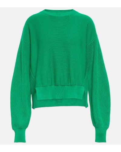 Stella McCartney Cropped Cotton Sweater - Green