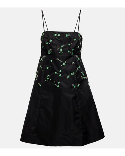 Ganni Embellished Nylon Minidress - Black