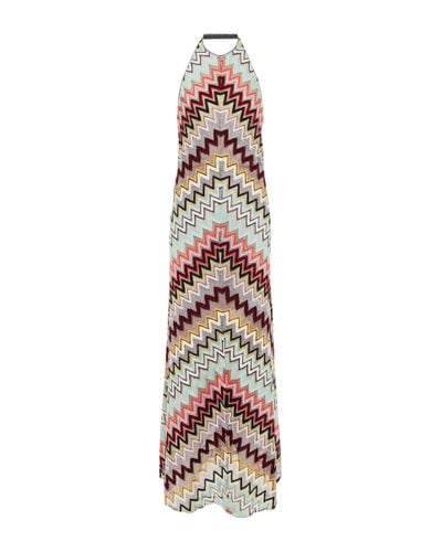 Missoni Zig-zag Halterneck Knit Maxi Dress - Multicolor