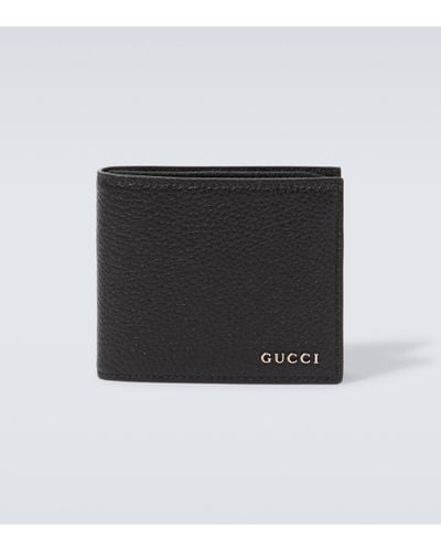 Gucci Logo-Lettering Leather Wallet - Black