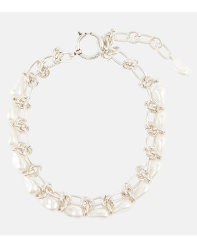 Isabel Marant Faux Pearl Charm Necklace - White