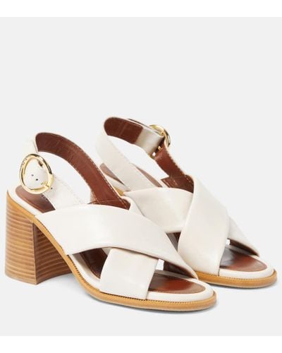 See By Chloé Lyna Leather Sandals - Natural