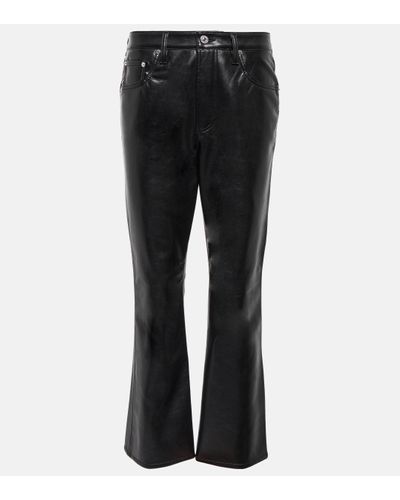 Citizens of Humanity Isola Mid-rise Cropped Bootcut Trousers - Black