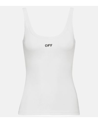 Off-White c/o Virgil Abloh Logo-print Scoop-neck Tank Top - White