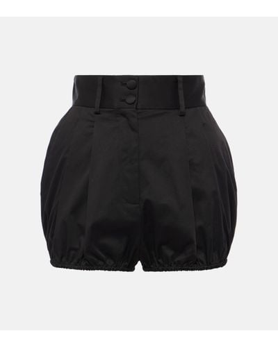 Dolce & Gabbana High-rise Cotton-blend Gabardine Shorts - Black
