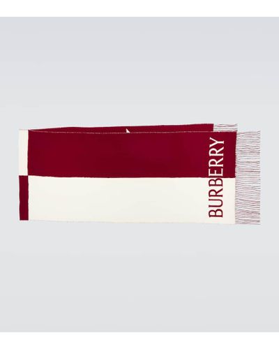 Burberry Ekd Wool And Cashmere Scarf - Red