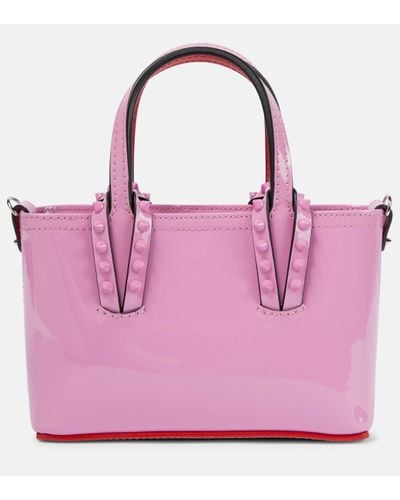 Christian Louboutin Cabata Nano Patent Leather Tote Bag - Pink