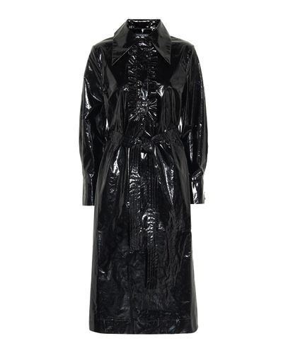 ALEXACHUNG Robe chemise en vinyle - Noir