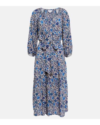 Velvet Maddy Floral Midi Dress - Blue