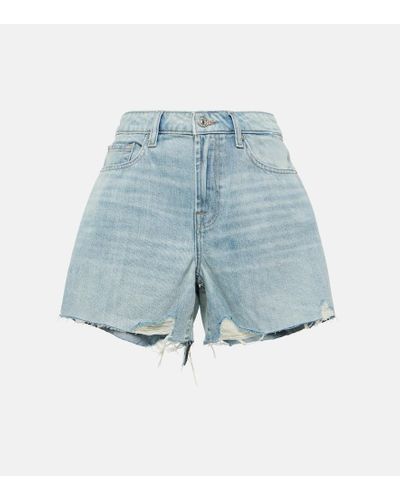 7 For All Mankind Shorts di jeans Monroe a vita alta - Blu