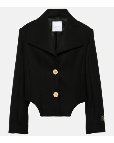 Patou Cropped Wool-blend Jacket - Black