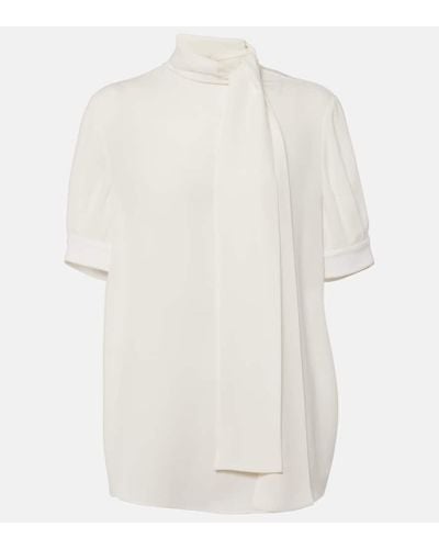 Valentino Bluse aus Seiden-Georgette - Weiß