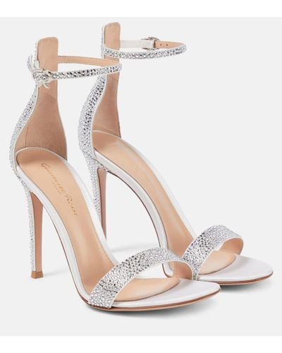 Gianvito Rossi Bridal Glam Satin Sandals - White