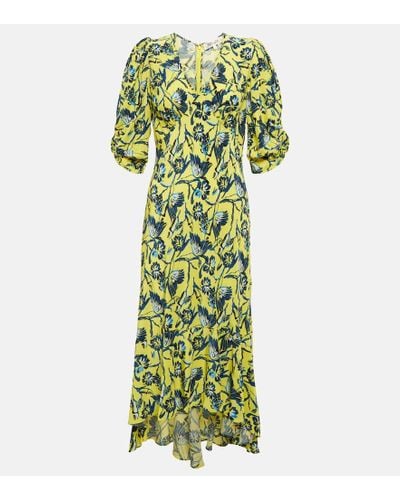 Diane von Furstenberg Printed Crepe Midi Dress - Green