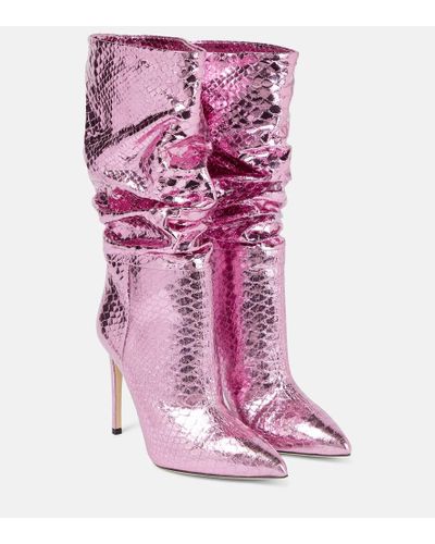 Paris Texas Botas de piel metalizada holgadas - Rosa