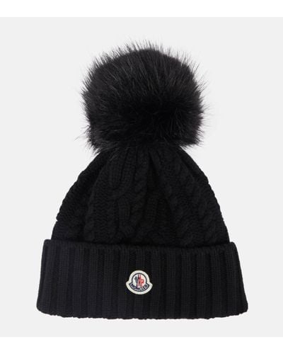 Moncler Hat With Pom-pom - Black