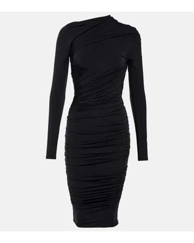 Balenciaga Gathered Midi Dress - Black