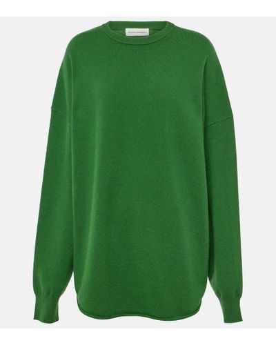 Extreme Cashmere Pullover N°53 Crew Hop in misto cashmere - Verde