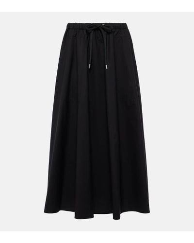 Moncler Cotton Midi Skirt - Black