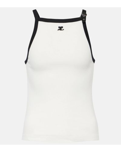 Courreges Top en coton - Blanc