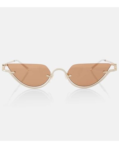 Gucci Occhiali da sole cat-eye Double G - Bianco