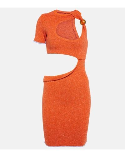 Jacquemus La Robe Brilho Lurex-knit Minidress - Orange