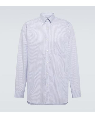 Dries Van Noten Striped Cotton Poplin Oxford Shirt - White