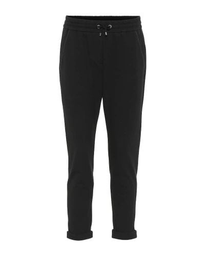 Brunello Cucinelli Pantalones de chandal de algodon - Negro