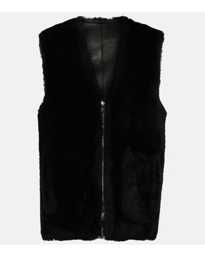 JOSEPH Aberavon Reversible Shearling Vest - Black