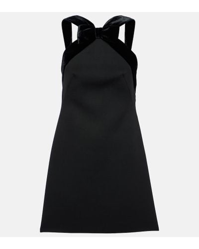 Miu Miu Vestido corto en grain de poudre - Negro