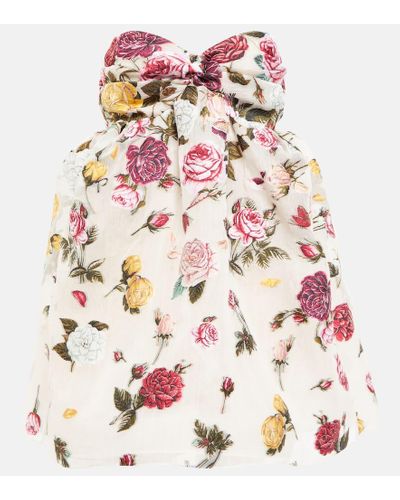 Oscar de la Renta Vestido corto de fil coupe floral - Rosa