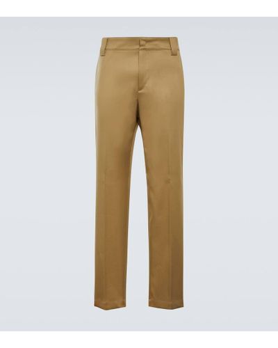 Valentino Cotton Gabardine Straight Pants - Natural