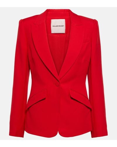 Roland Mouret Single-breasted Wool And Silk Blazer - Red