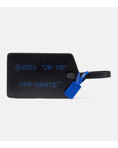 Off-White c/o Virgil Abloh Clutch Zip Tie Medium de piel - Azul