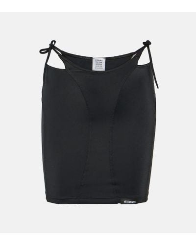 Vetements Minifalda de jersey con aberturas - Negro