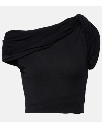 Rick Owens Top cropped Sienna in jersey - Nero