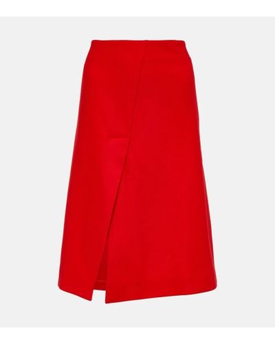 Stella McCartney Asymmetric Wool Skirt - Red
