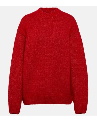 Jacquemus La Maille Pavane Logo Alpaca-blend Sweater - Red