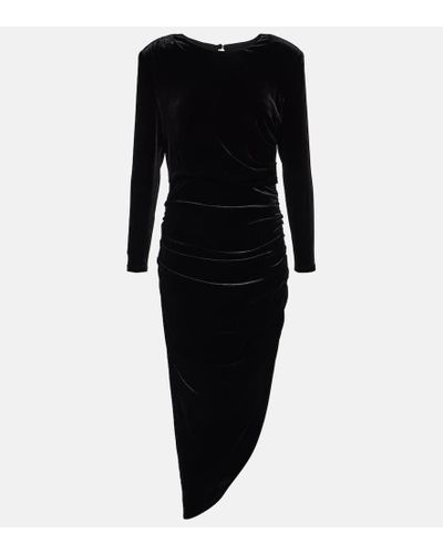 Veronica Beard Tristana Velvet Midi Dress - Black