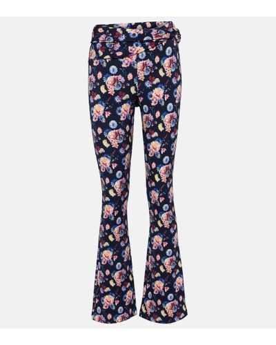 Rabanne Floral High-rise Trousers - Blue