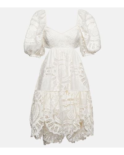 Zimmermann Vacay Cutout Cotton Lace Minidress - White