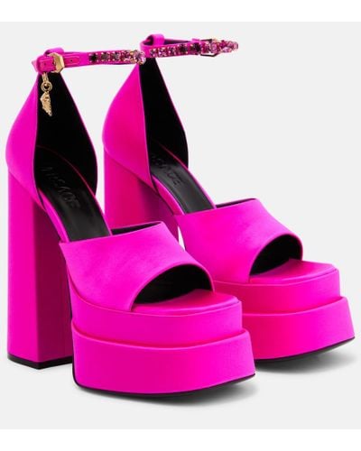 Versace Medusa Aevitas Double Platform Sandals - Pink