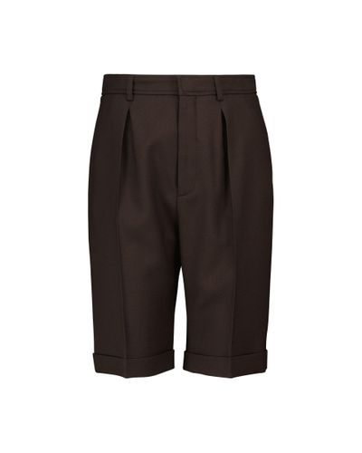 Saint Laurent Wool Bermuda Shorts - Black