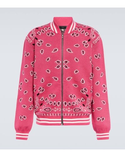 Alanui Veste bomber Bandana en jacquard de coton - Rose