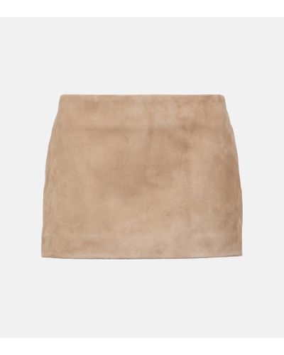 Magda Butrym Suede Miniskirt - Natural