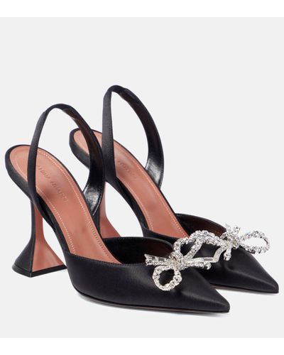 AMINA MUADDI Escarpins Rosie en satin - Noir