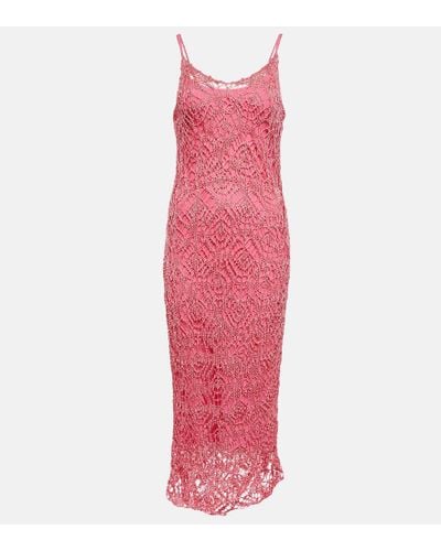 Tom Ford Openwork Knit Maxi Dress - Pink